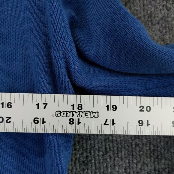 Vintage Izod Lacoste V Neck Knit Sweater Size 20 Blue Embroidered Crocodile Logo - Picture 5 of 14